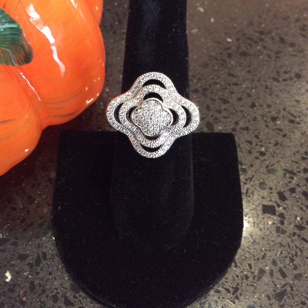 Micro Pave Clover Ring